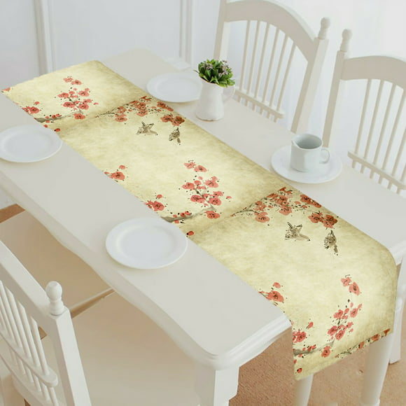 Colorful Vintage Table Runner Home Decor Linens Table Centerpiece Dining Bird